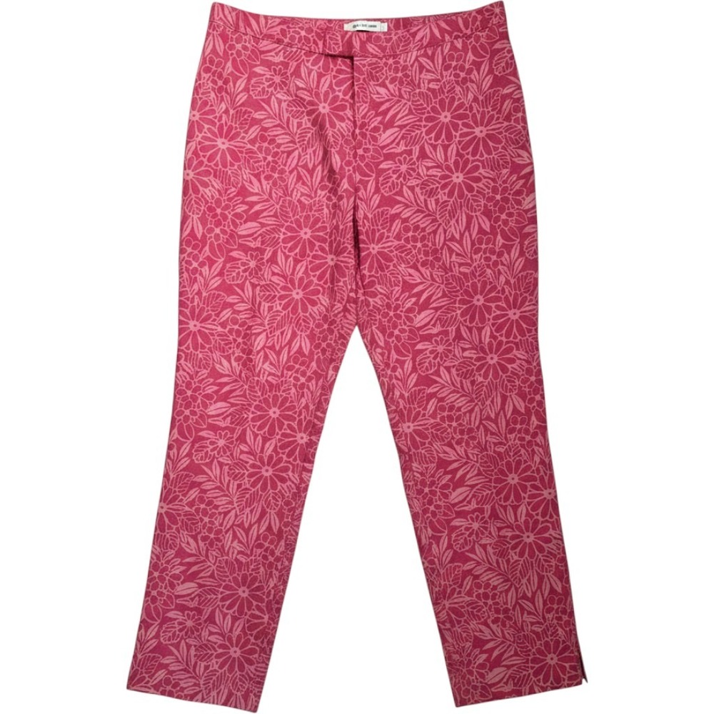 Tommy Bahama Womens Size 8 Pink Red Floral 100% Silk Tropical Resort Pants